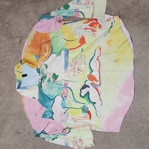 Cider Multicolor Artistic Button Down Shirt